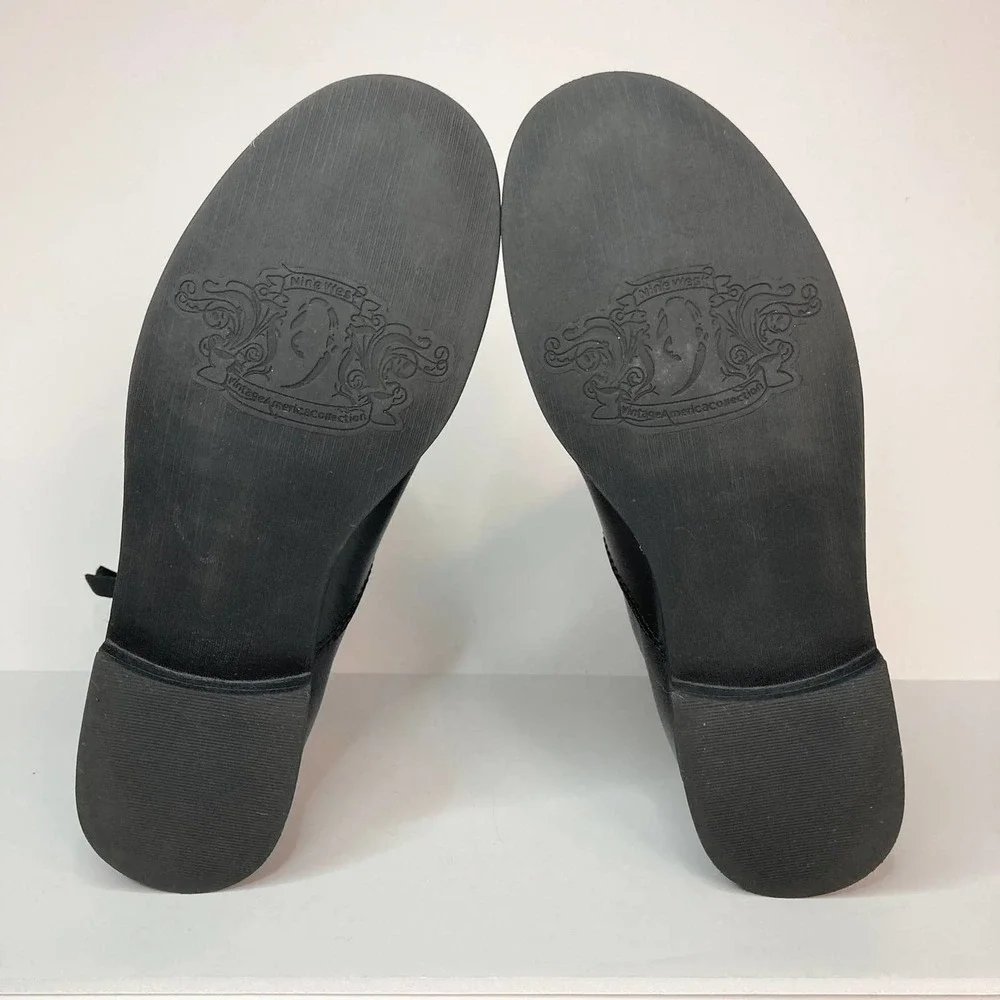 Nine West Black Leather Moto Style Biker Boots Women's Size 8M Buckle Zipper - Picture 15 of 16